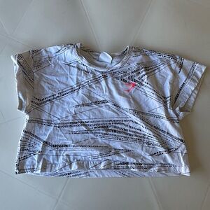 Gymshark White and Black Graphic Tee